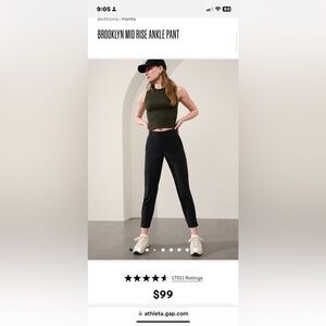 Athleta Brooklyn plaid ankle pant size 2